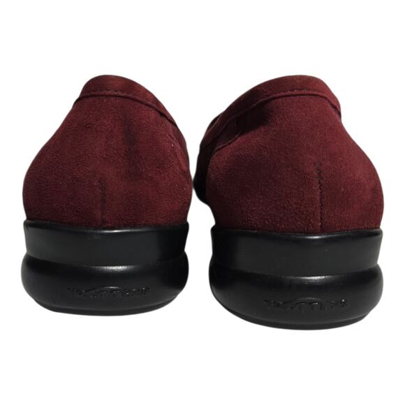 Trotters Burgundy Suede Comfort Loafers Women's Size 7M Slip On Work Flats - Picture 5 of 6